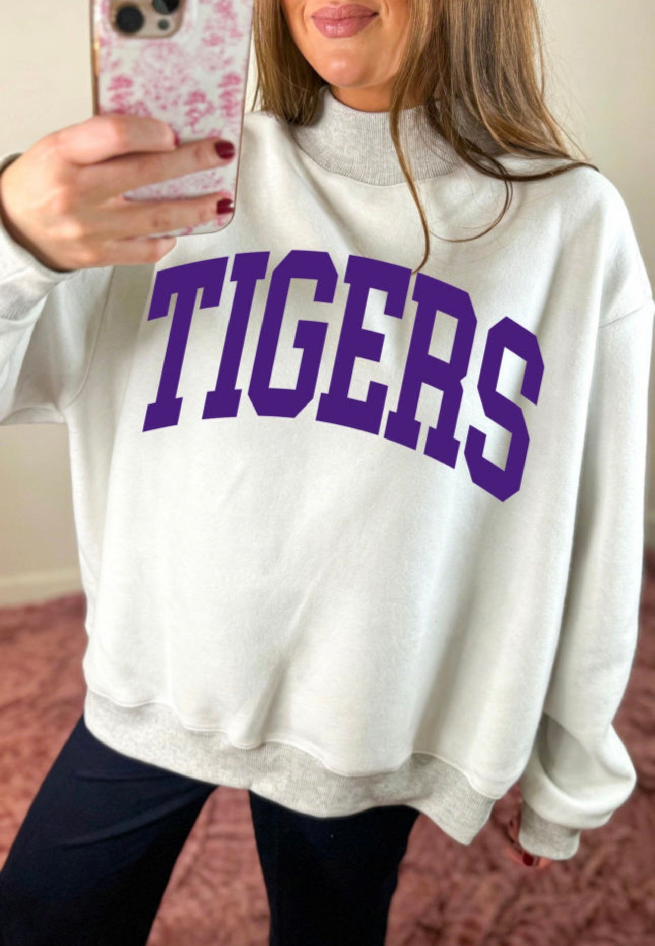 Louisiana x Tigers Reversible Mock Neck Sweatshirt *Pre-Order