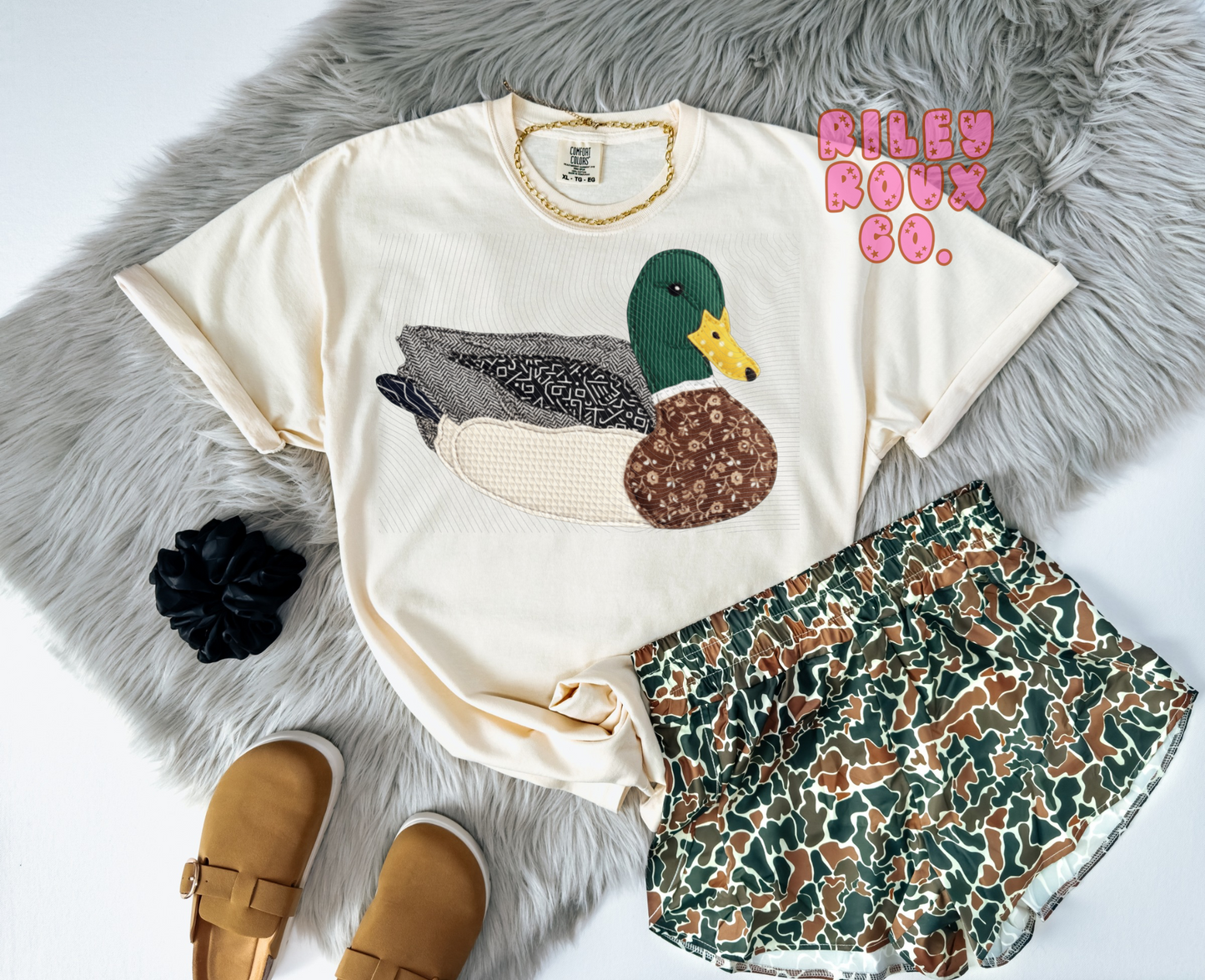 Mallard Faux Quilted Graphic Tee