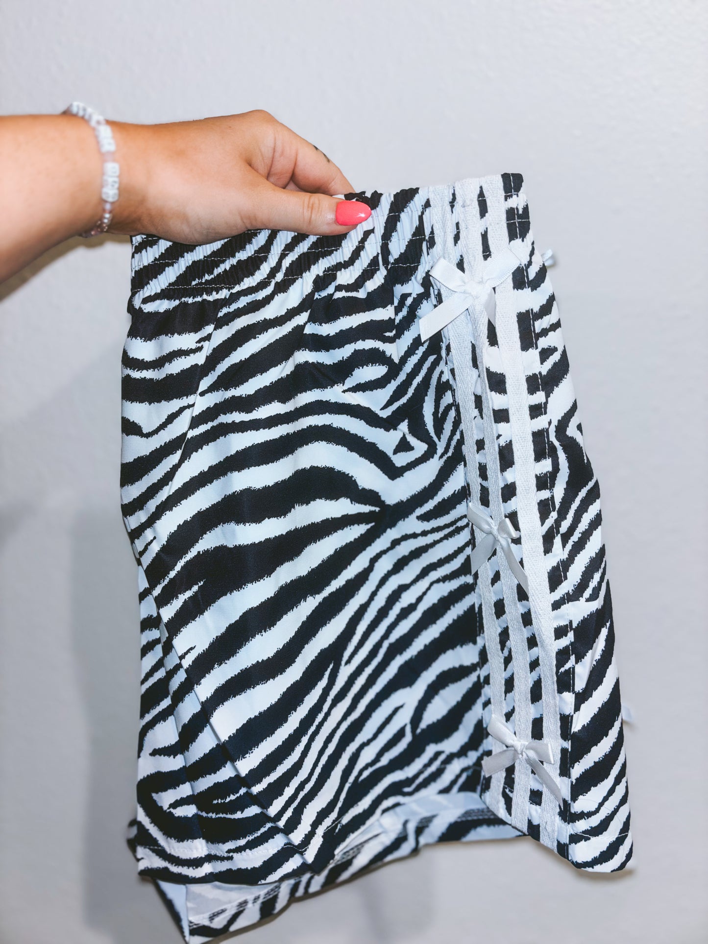 Zebra + Bow Detail Shorts - RTS