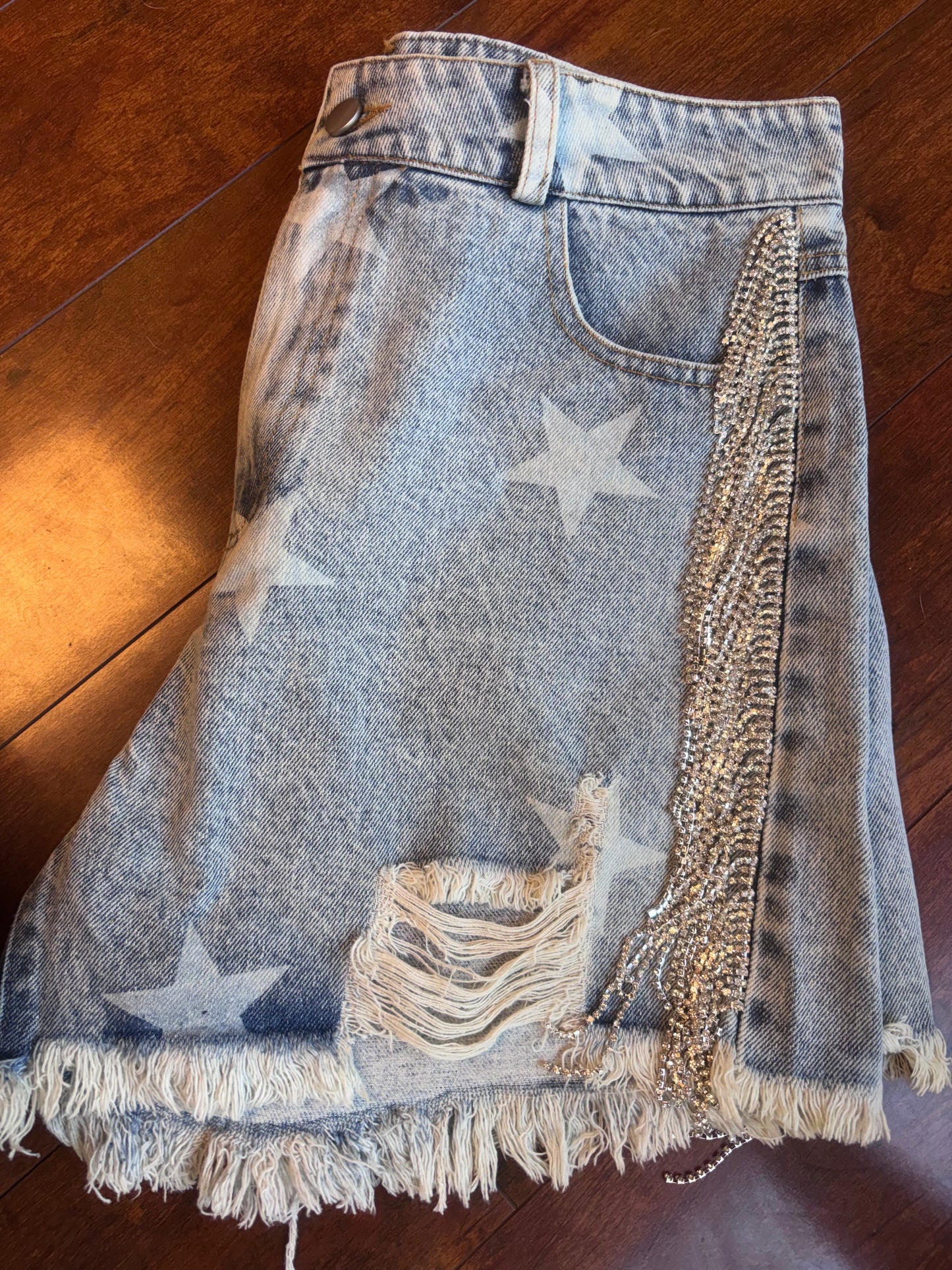 Rhinestone & Stars Denim Shorts