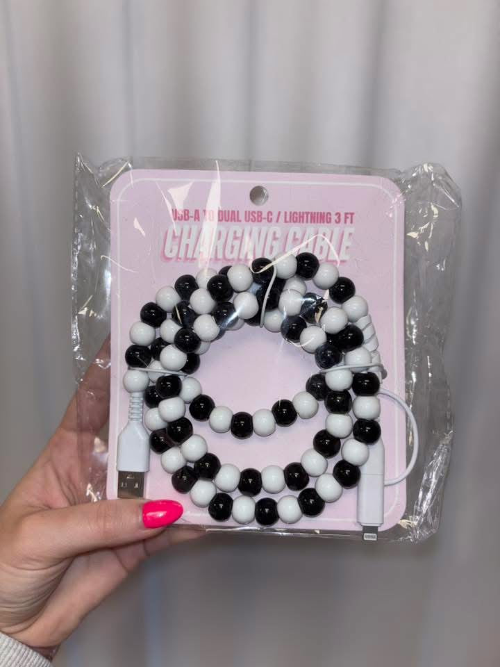 Beaded USB Charging Cable | Lightning & Type C Adapter