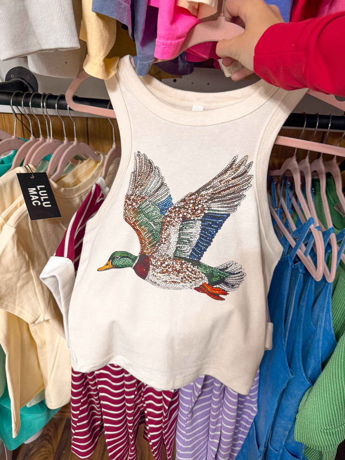 Bedazzled Duck Cropped Tank Top - RTS